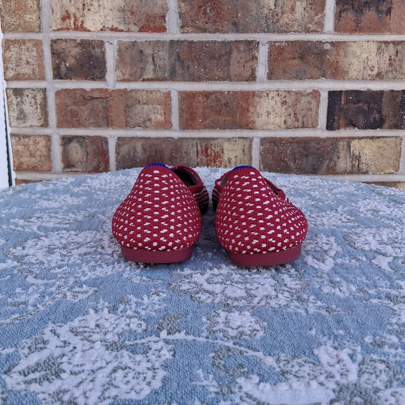 ๐ NEW Rothy's Retired Red Apple Honeycomb In Point Knit Flats. Sz.9 W - Picture 5 of 10